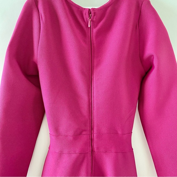 NWT AKIRA Cut Out Bandage Long Sleeve Midi Dress Dark Pink Small - Picture 10 of 16